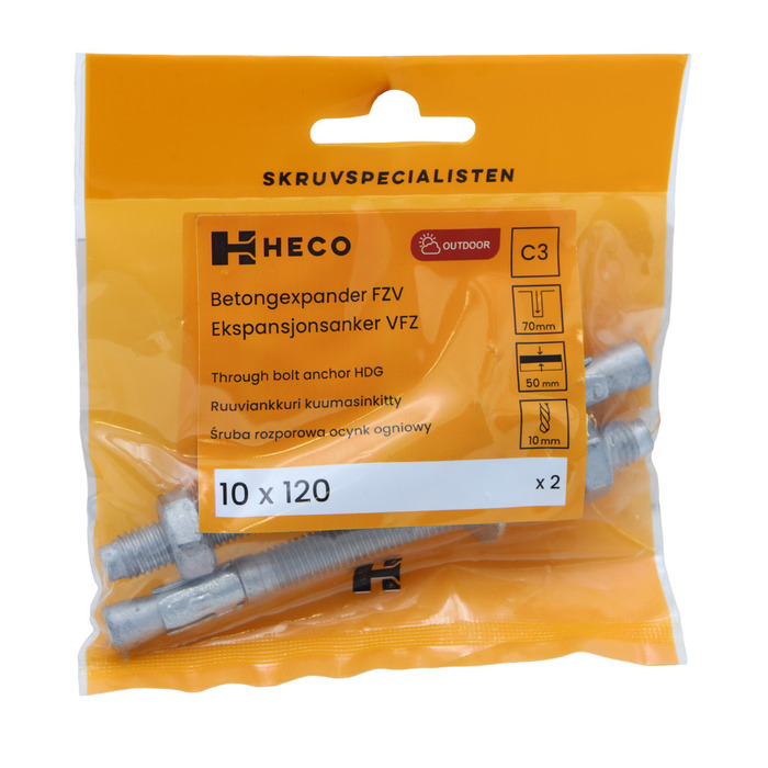 Betongexpander 10 x 120 mm 2-pack Heco